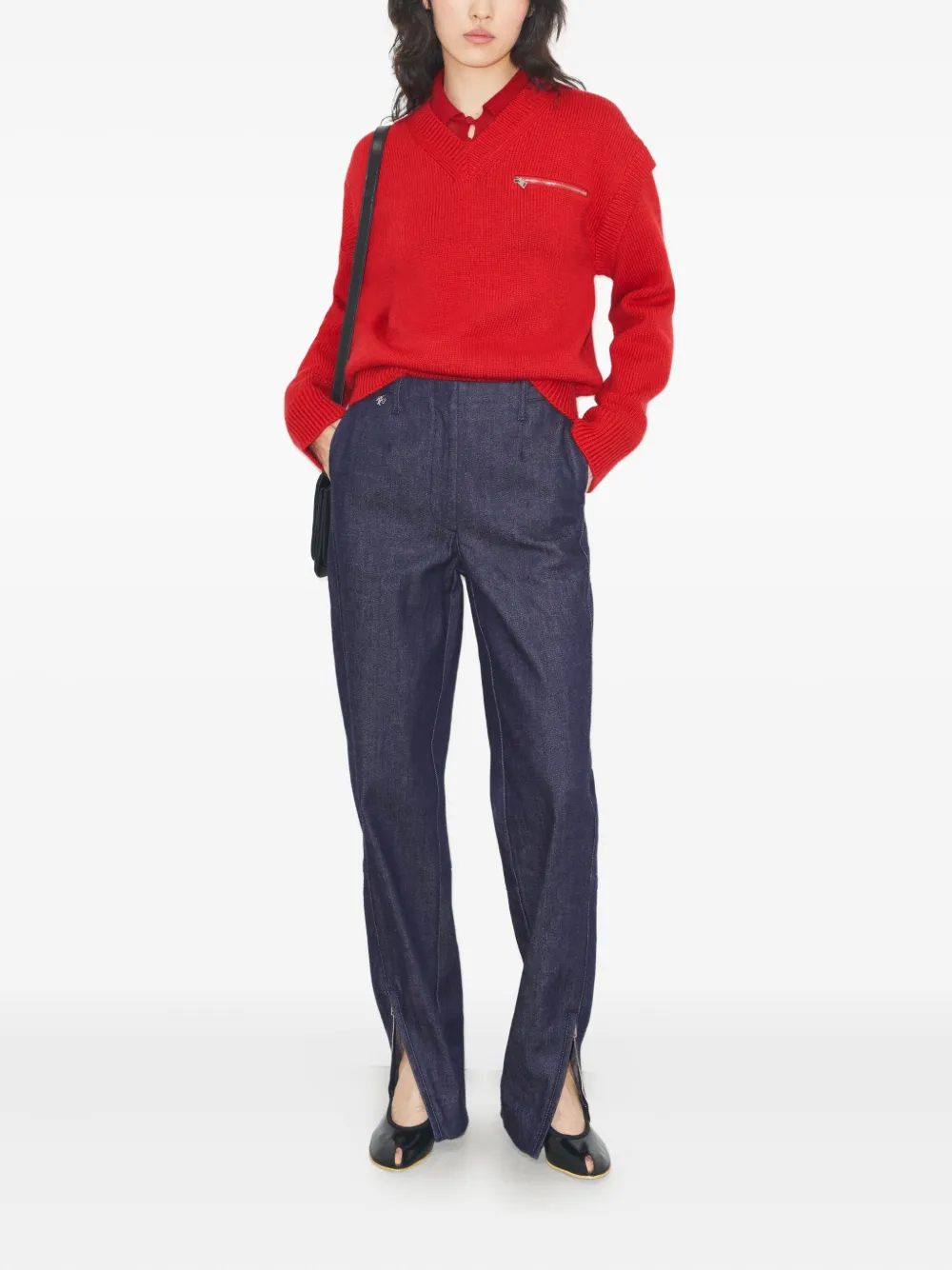 Tory Burch suéter con cierre y cuello en V | Suéteres | Image 2