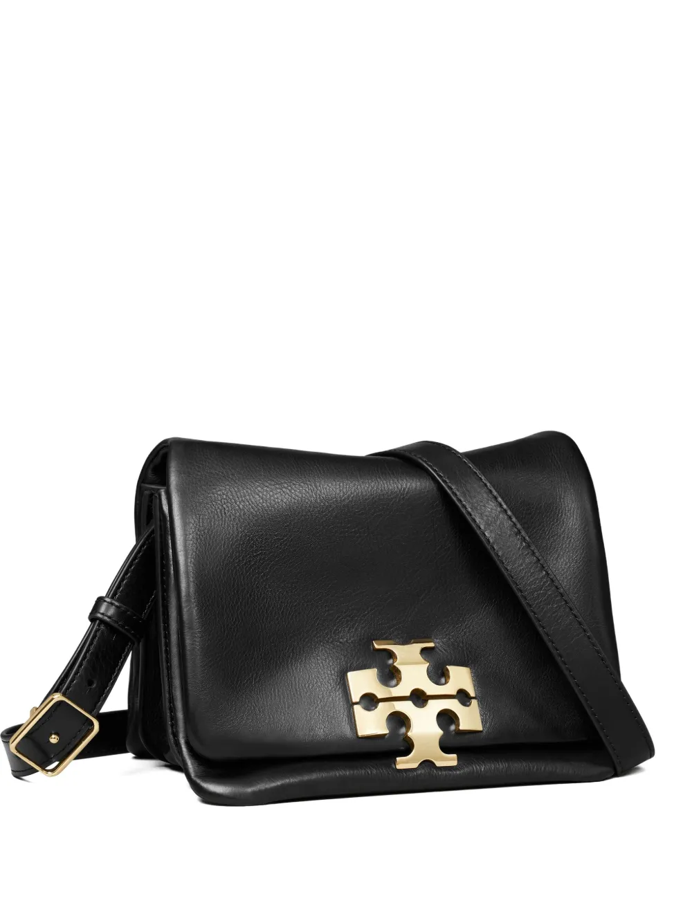 Tory Burch Charlie Logo-plaque Crossbody Bag In Black