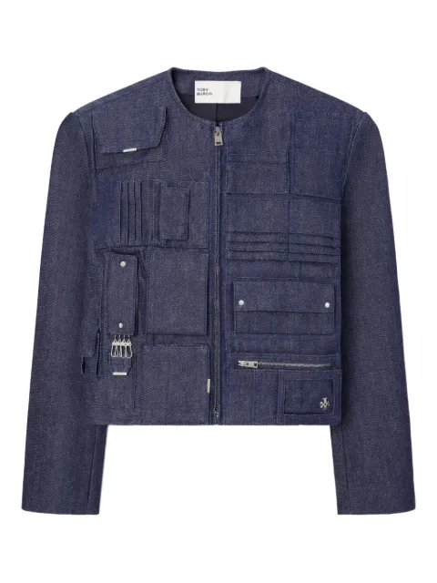 Tory Burch chamarra de mezclilla con bolsillos