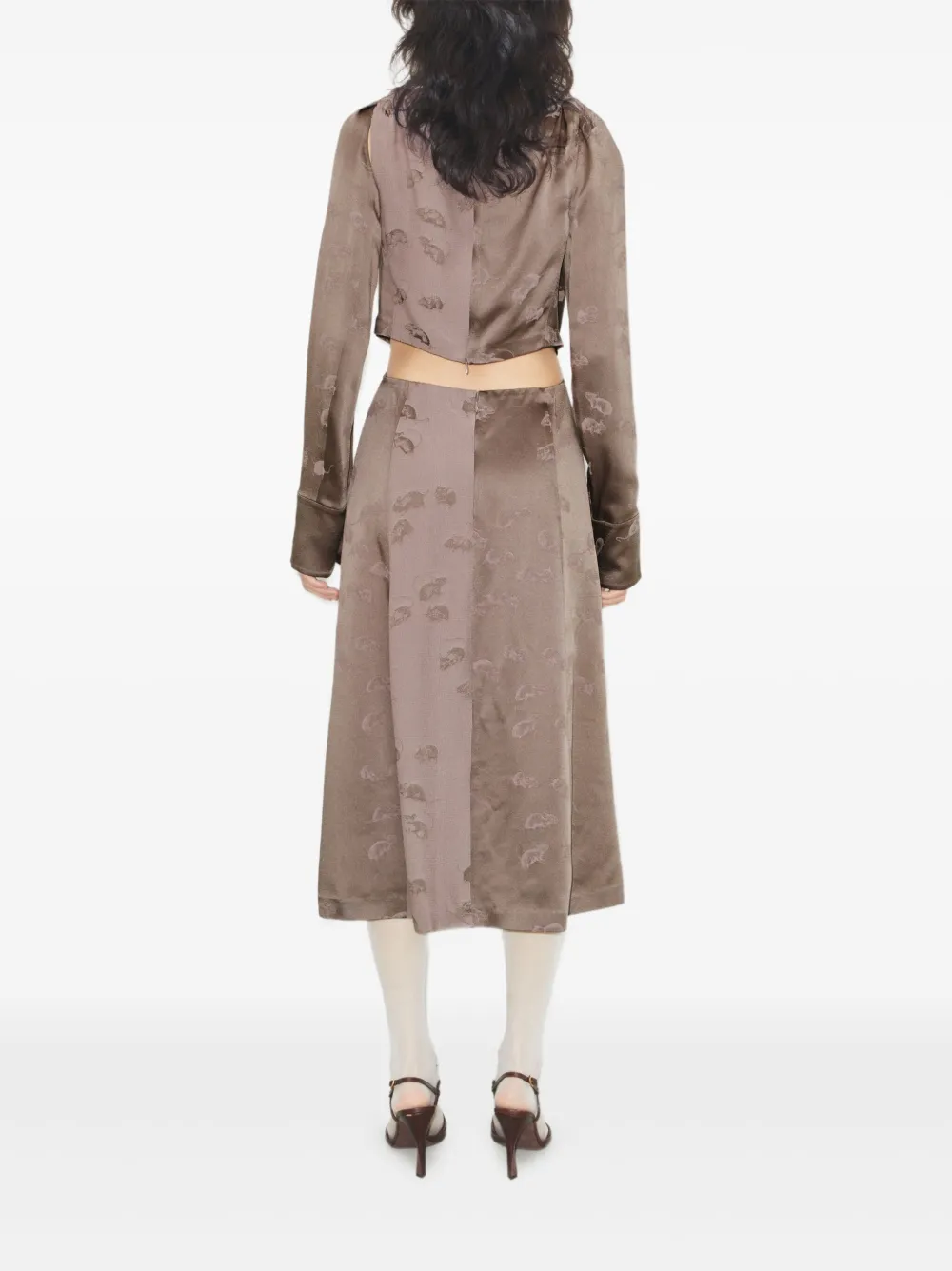 Tory Burch Jurk met gedraaid detail en uitgesneden details Bruin