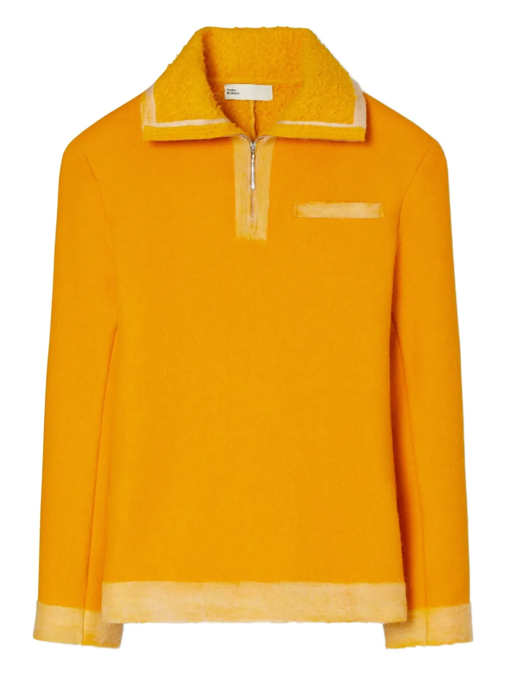 Tory Burch Half-zip Wool Sweatshirt In Orange