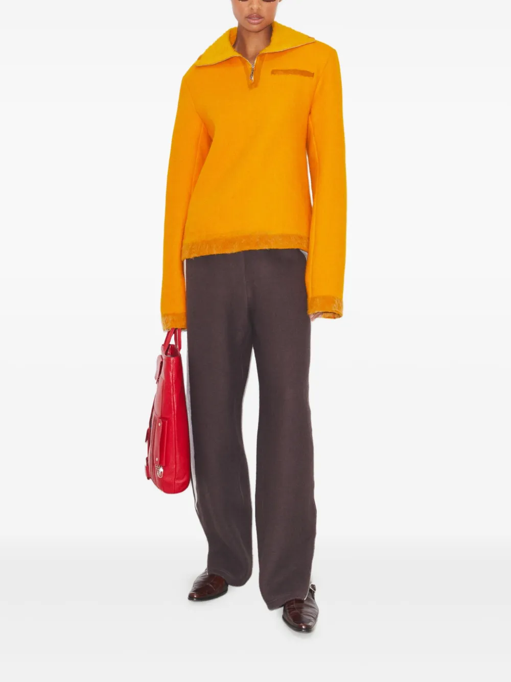 Tory Burch Poloshirt met halve rits - Oranje