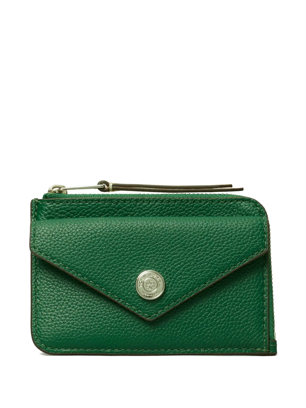 Tory Burch Pebble Envelope Zip Wallet In Green