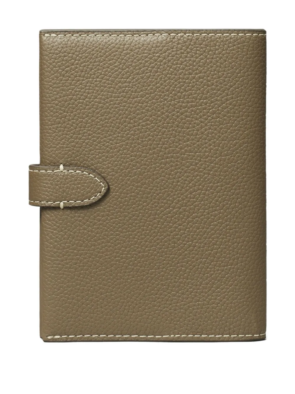 Tory Burch Button Leather Passport Case In Brown