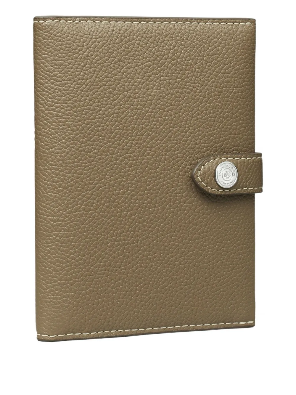 Tory Burch Button Leather Passport Case In Brown