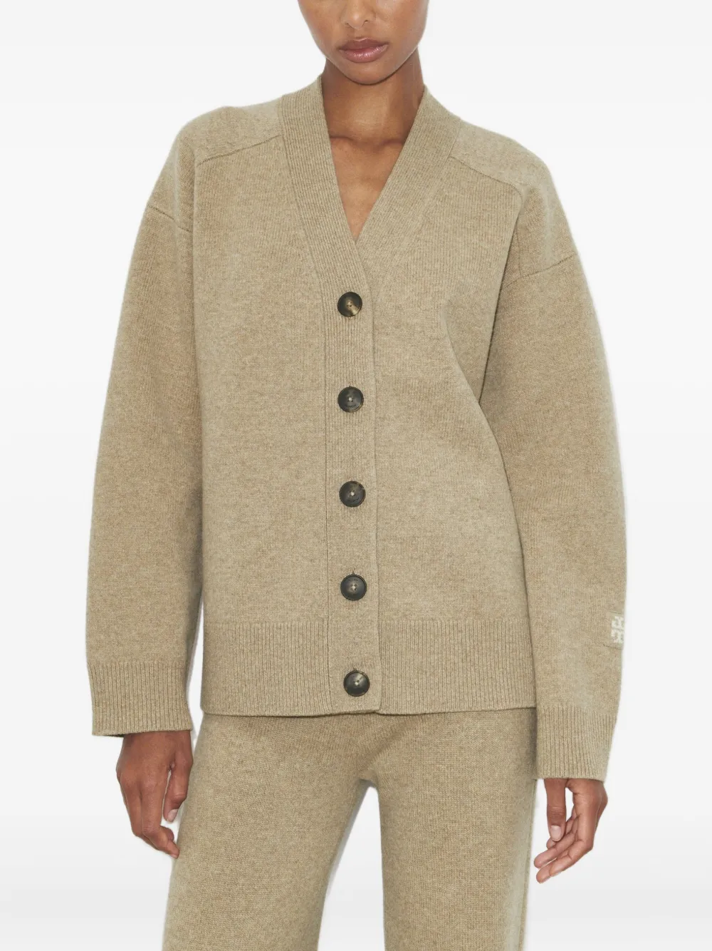 Tory Burch Button Cardigan In Neutral
