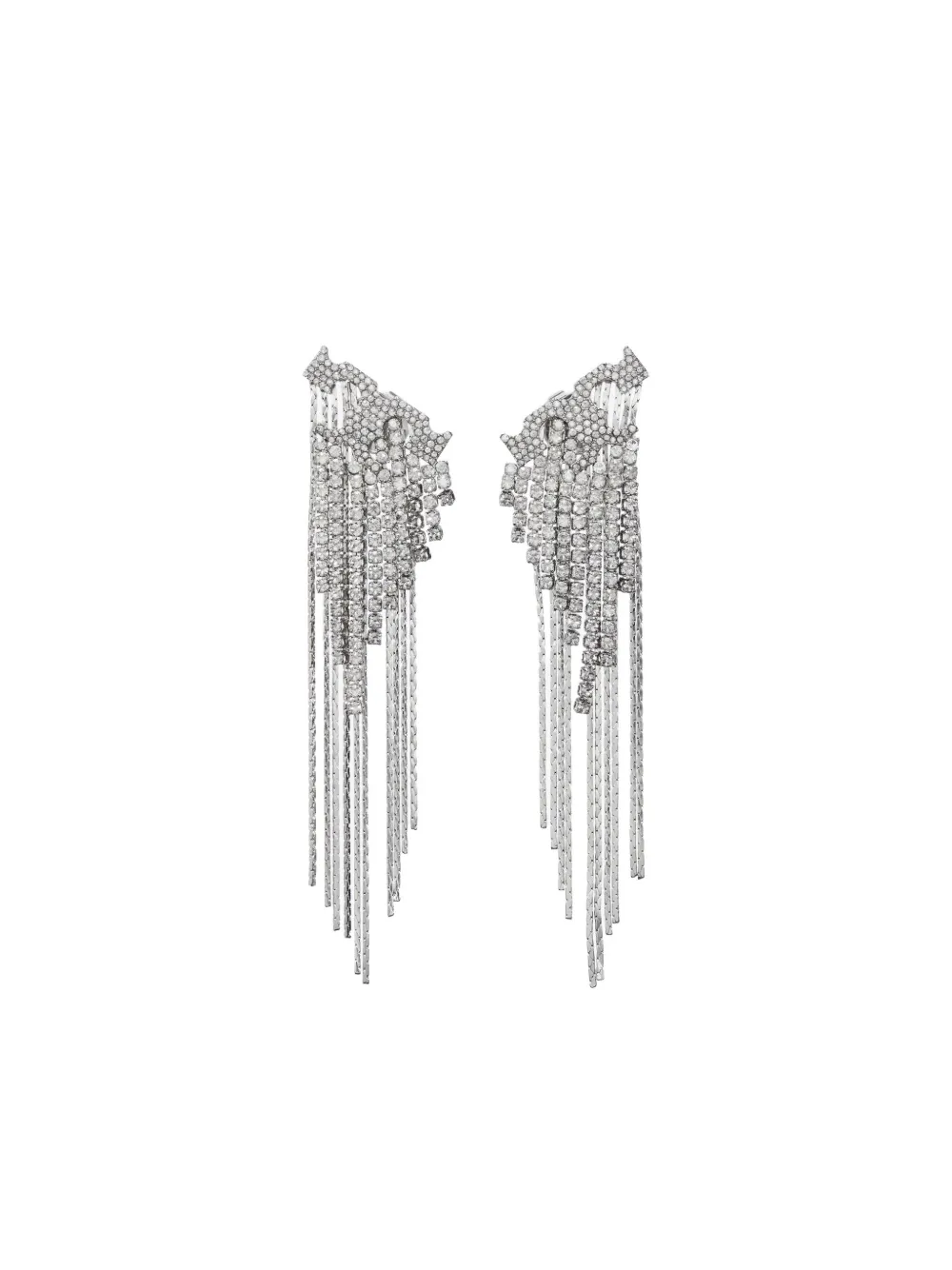 Tory Burch Crystal Logo Earrings In Metallic