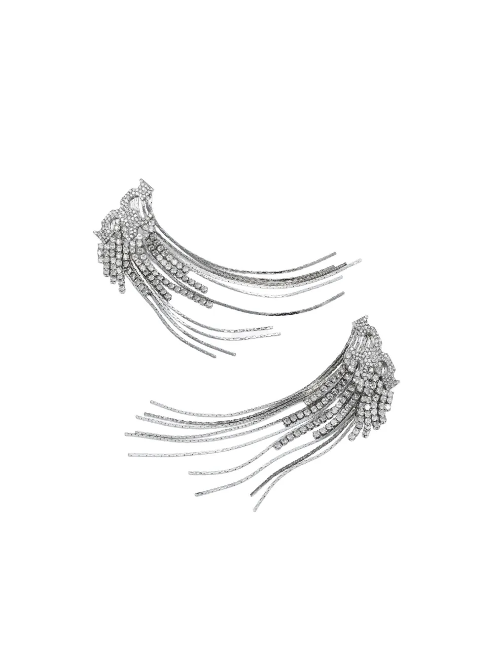 Tory Burch Oorbellen met kristallen logo - Zilver