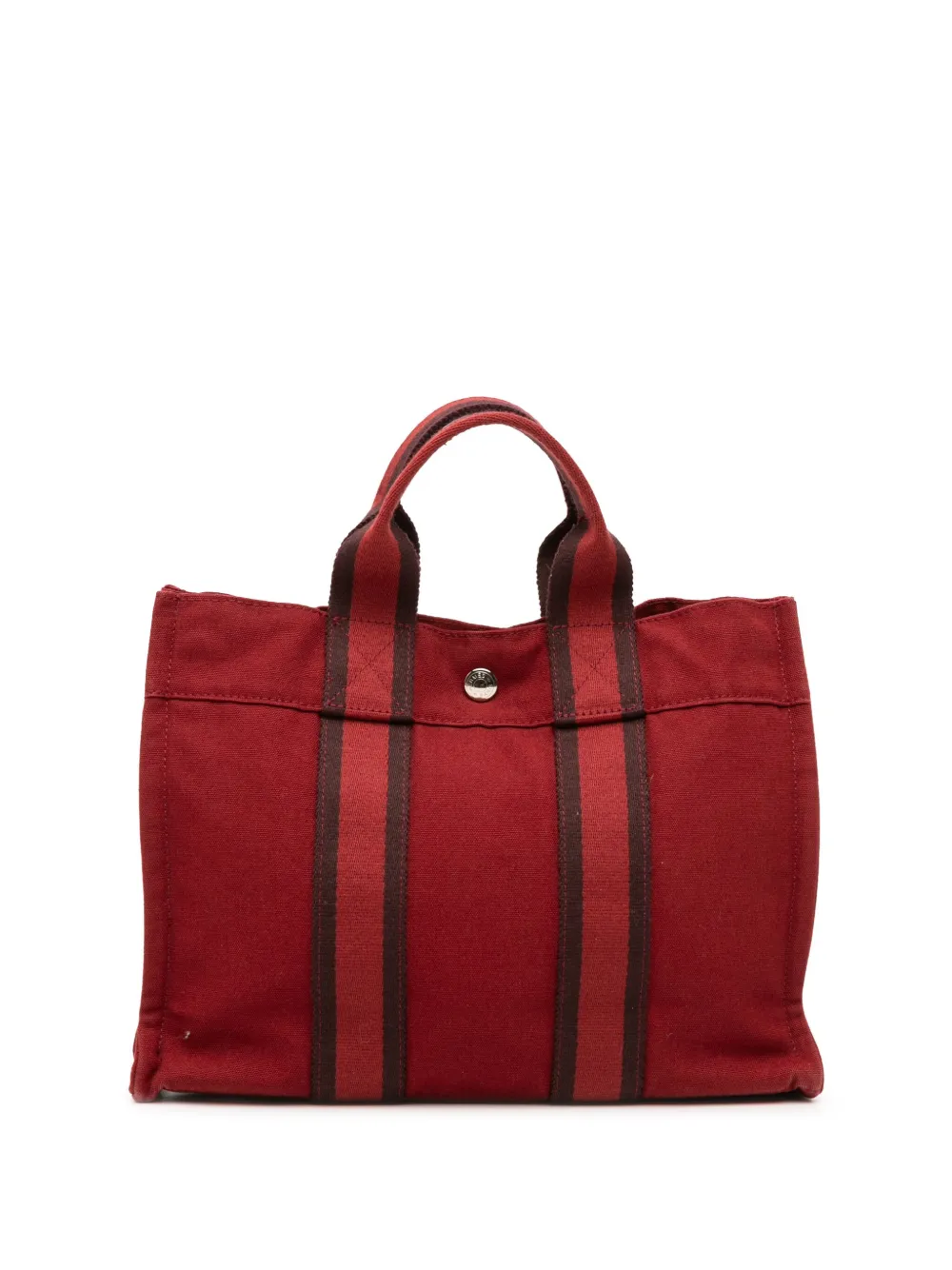 Pre-owned Hermes 1990-2010 Canvas Fourre Tout Pm Tote Bag In Red