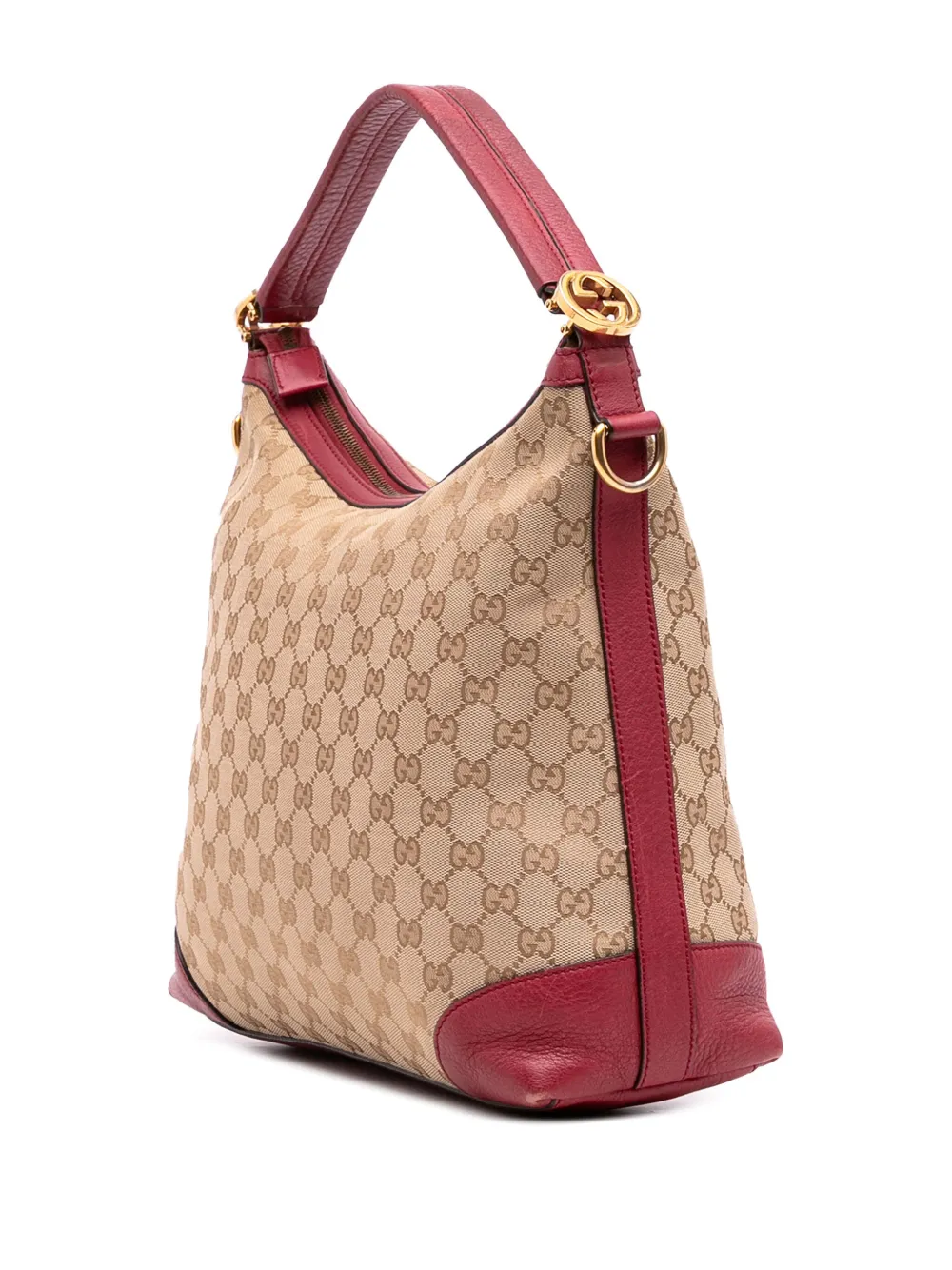 Pre-owned Gucci 2016-2025 Small Gg Canvas Miss Gg Hobo Satchel In Brown