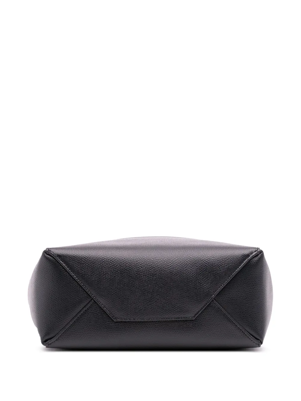 Pre-owned Celine 2018 Small Bicolor Grained Calfskin Vertical Cabas Tote Satchel In Black