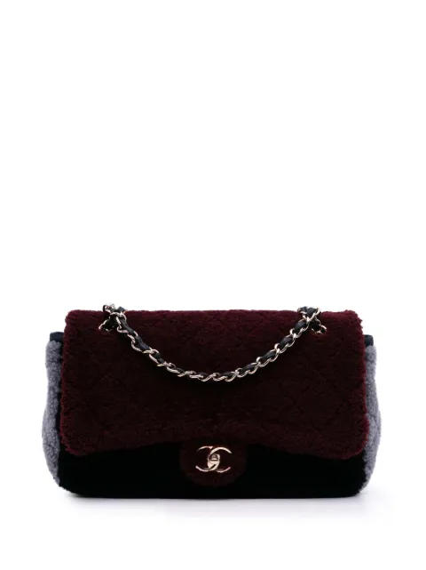 CHANEL Pre-Owned 2019 Medium Quilted Shearling Single Flap shoulder bag