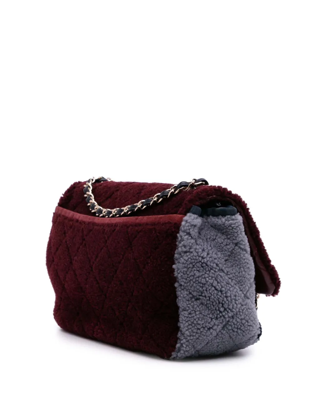 Pre-owned Chanel 2019 Medium Quilted Shearling Single Flap Shoulder Bag In Red