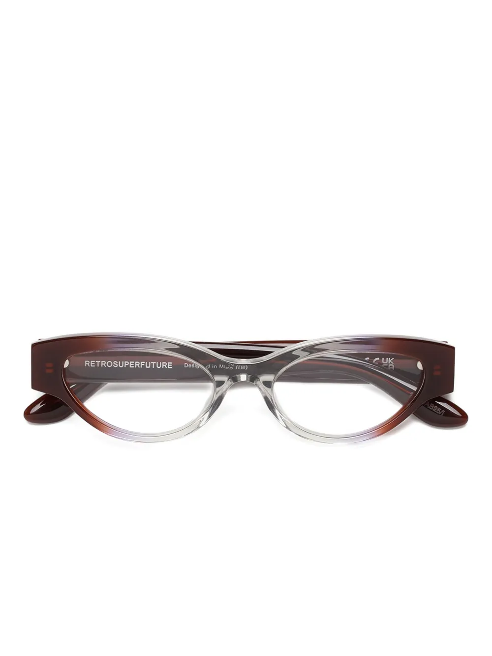 Retrosuperfuture lunettes de vue Numero 147 à monture papillon | marron | Image 1