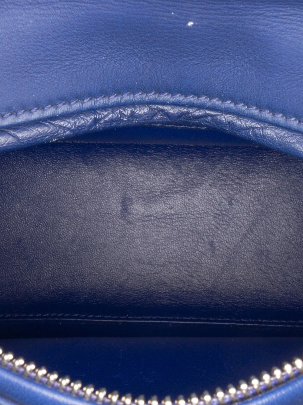 Pre-owned Dior 2013 Medium Ultra Matte Calfskin Embossed Cannage Lady  Satchel In Blue