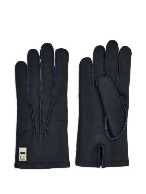 Prada triangle-logo Leather Gloves | Black | FARFETCH