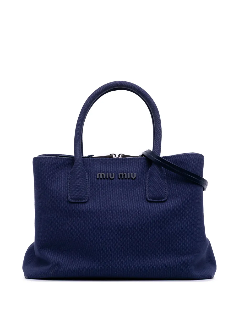 Miu Miu Pre-Owned 2010-2025 Canvas Convertible Tote satchel | Blue | Image 1