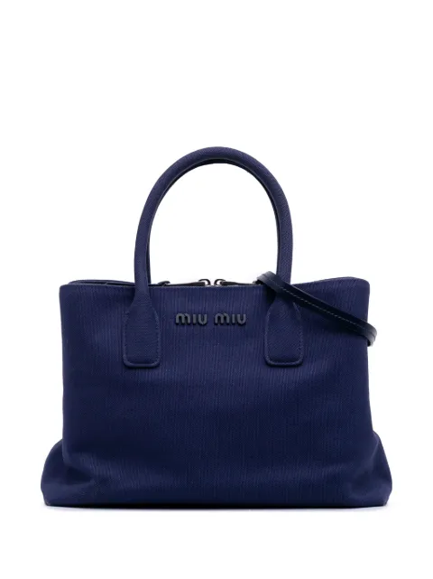 Miu Miu Pre-Owned Borsa tote convertibile in tela 2010-2025