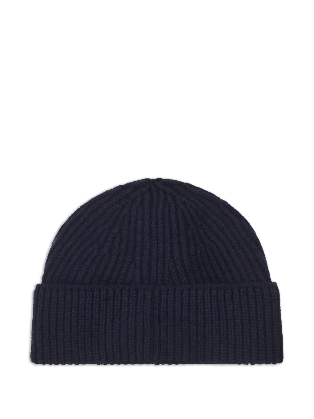 Ferragamo Gebreide muts met geribbeld label Blauw