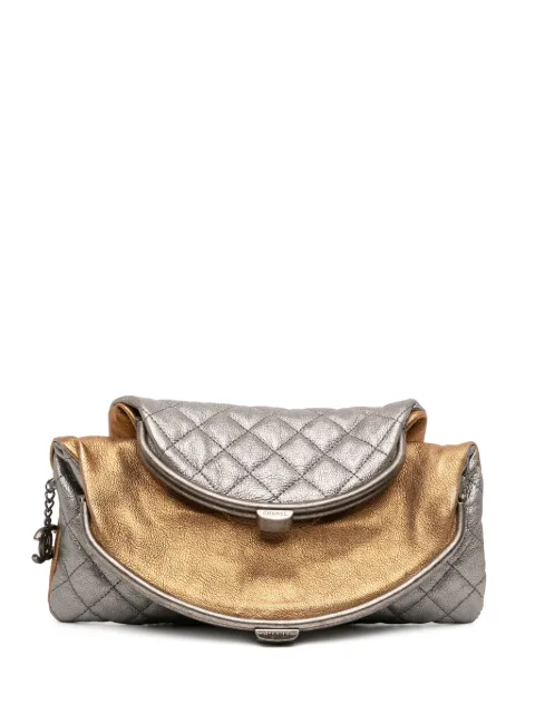 CHANEL Pre-Owned 2015-2016 Tabatiere Kisslock Clutch aus Ziegenleder mit Steppung