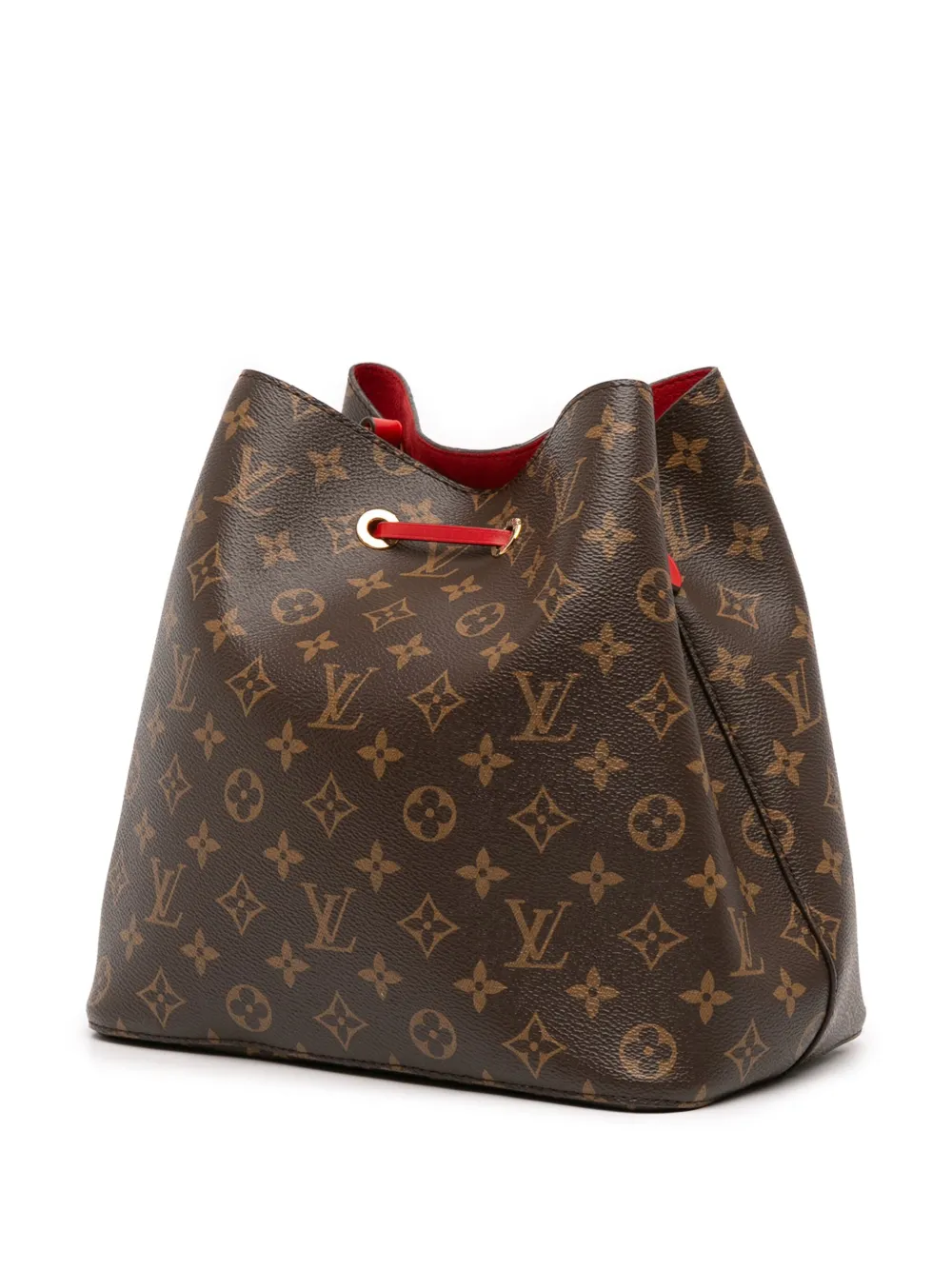 Pre-owned Louis Vuitton 2018 Monogram Neonoe Mm Bucket Bag In Brown