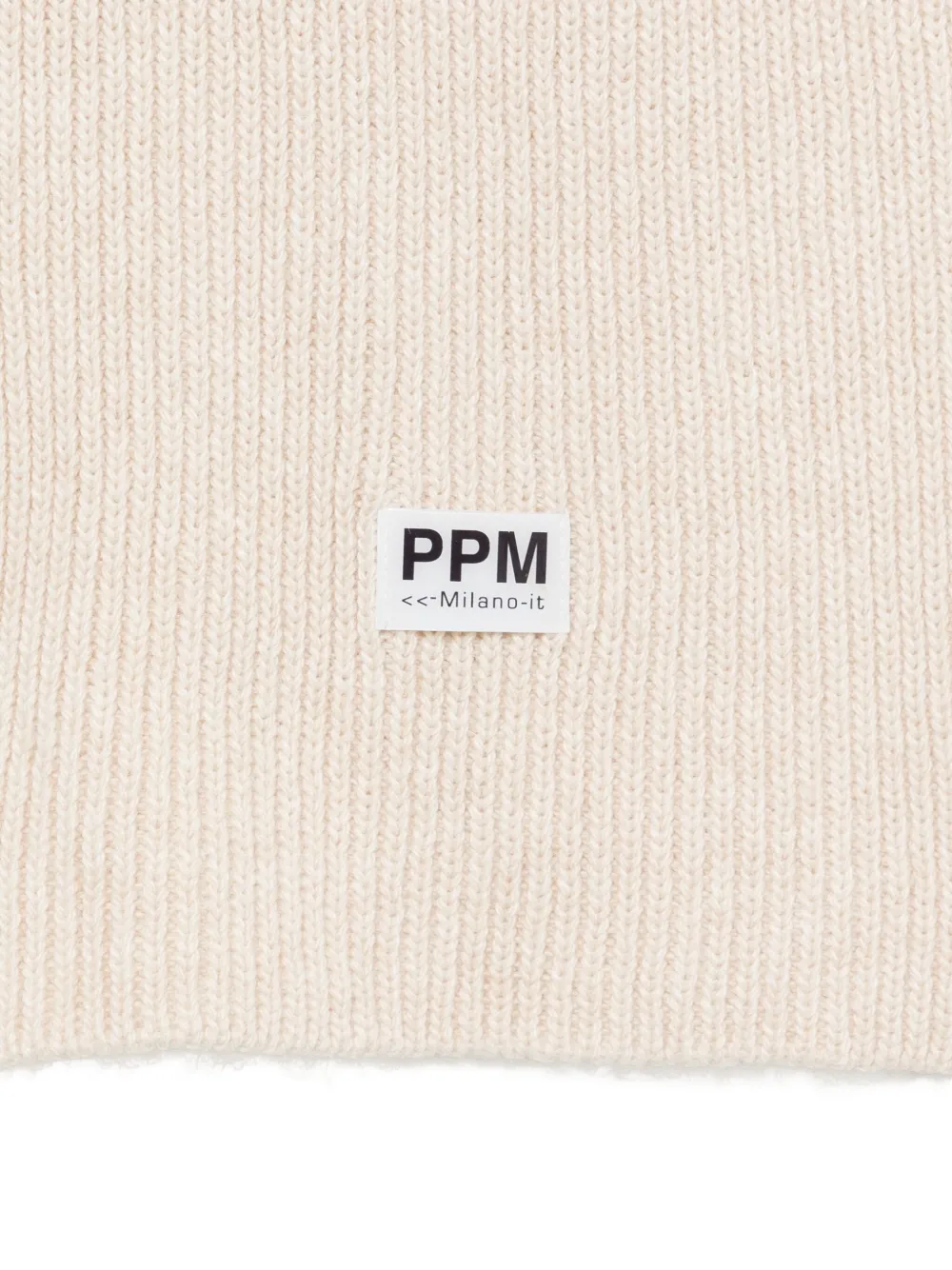 Paolo Pecora Logo-patch Ribbed Scarf In Gold