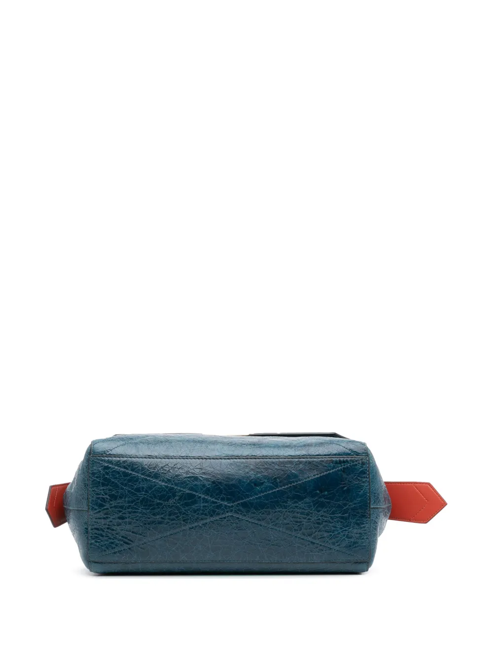 Pre-owned Givenchy 2019 Medium Crinkled Patent Id Satchel In Blue