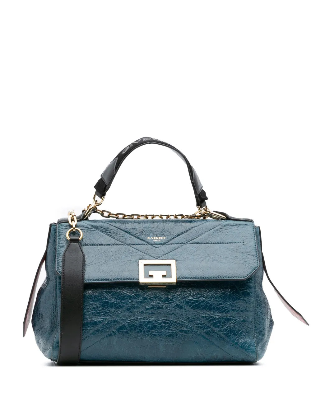 Givenchy Pre-Owned 2019 Medium Crinkled Patent ID satchel | Blue | Image 1