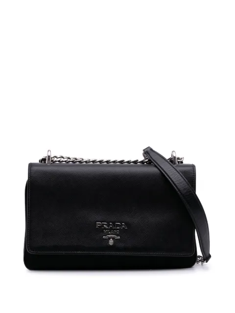 Prada Pre-Owned 2000-2013 Saffiano Trimmed Tessuto Chain crossbody bag