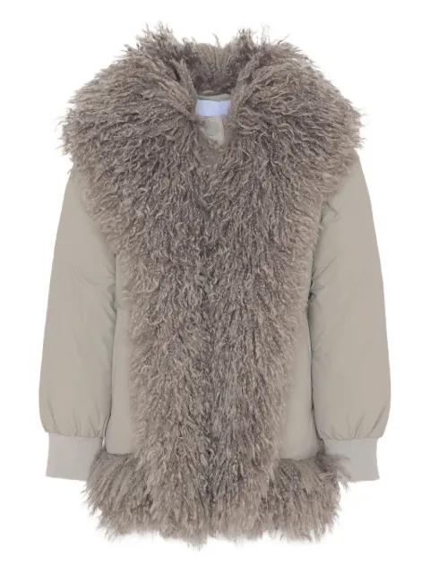 Pinko Kids faux-fur trim coat