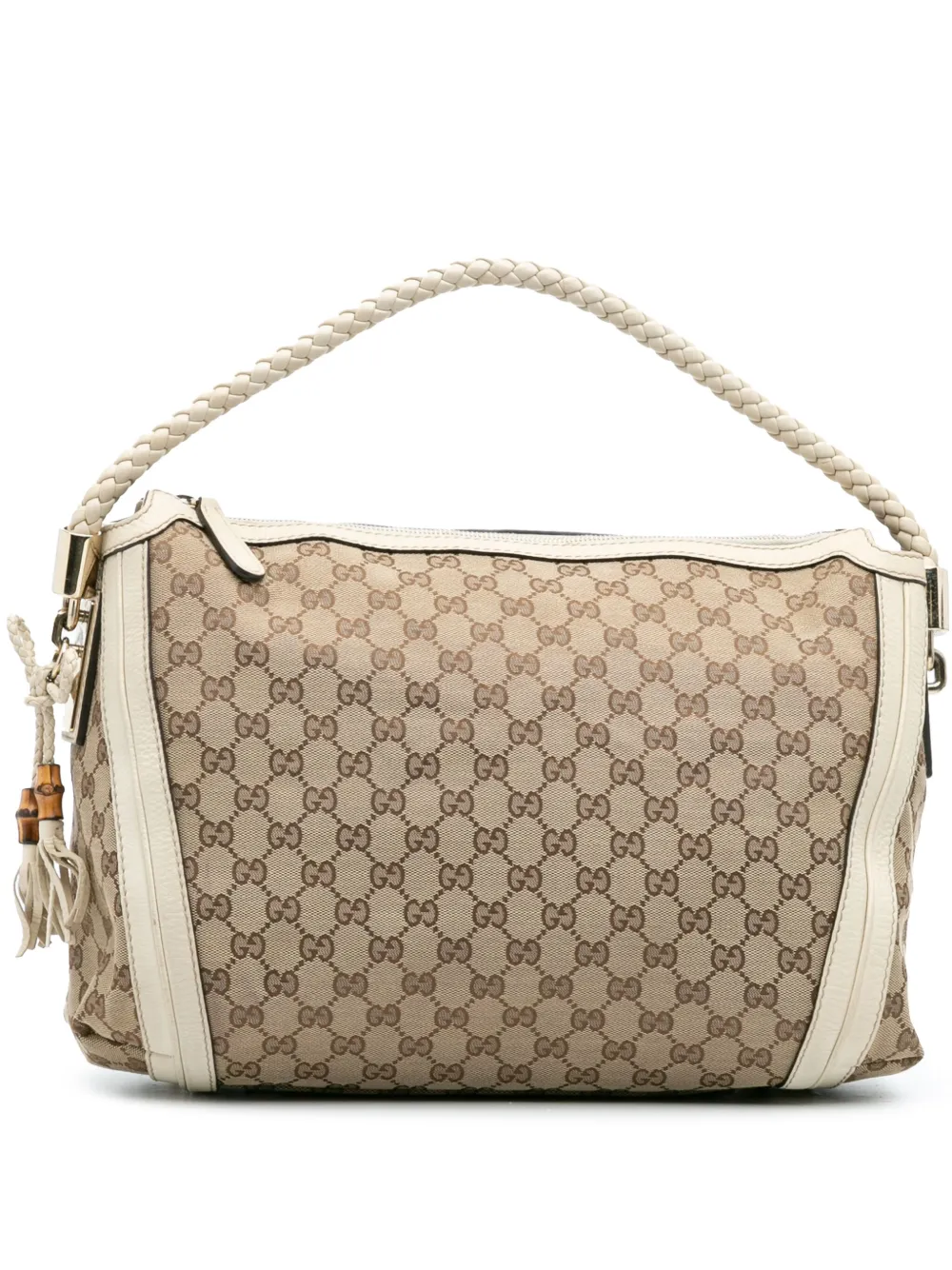 Pre-owned Gucci 2016-2025 Medium Gg Canvas Bella Shoulder Bag In Brown