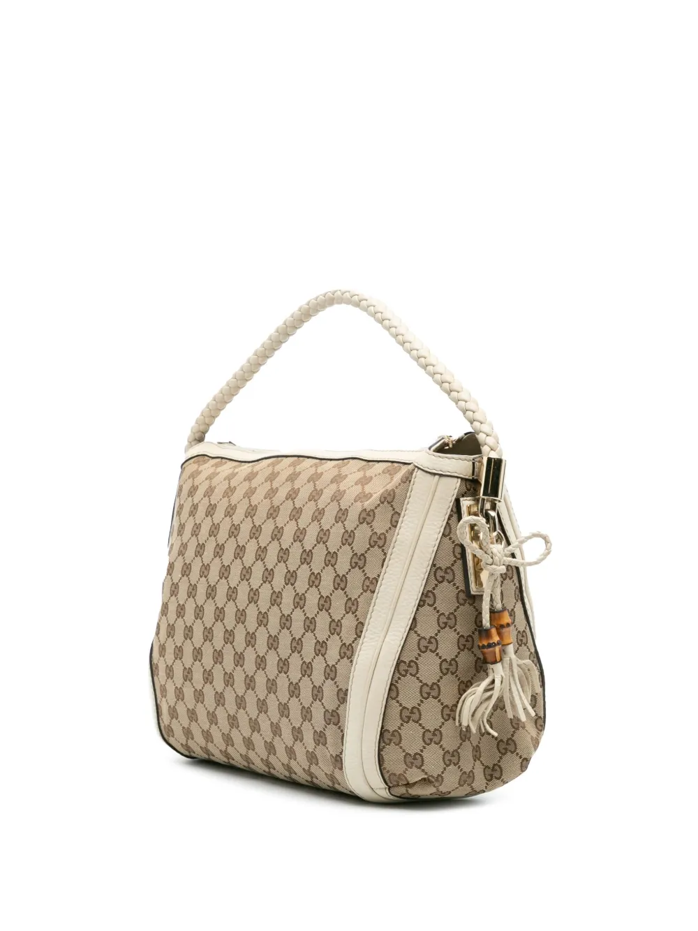 Pre-owned Gucci 2016-2025 Medium Gg Canvas Bella Shoulder Bag In Brown