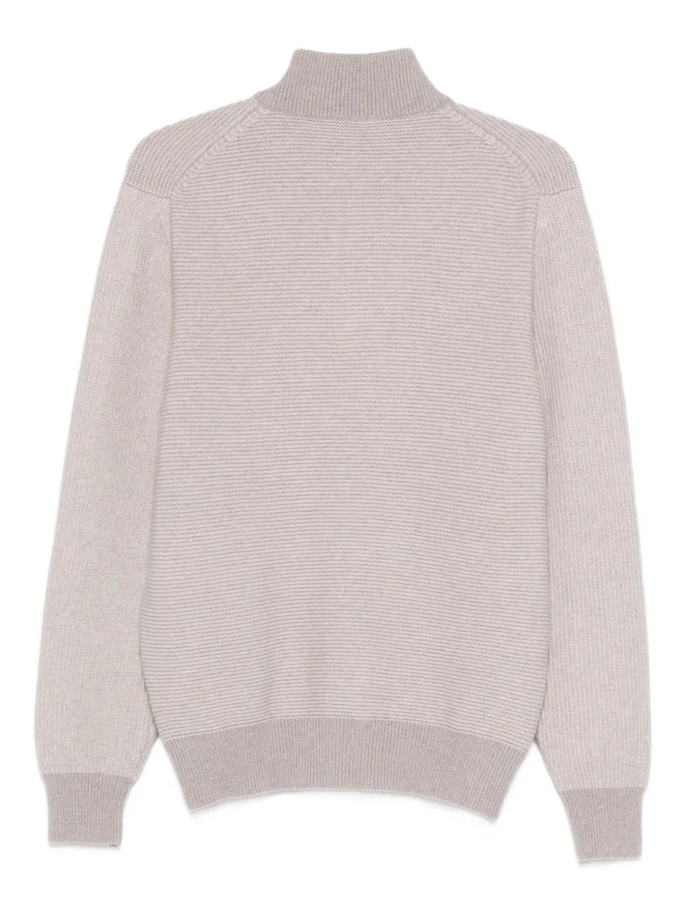 Doriani Cashmere Geribbelde trui met rits - Beige