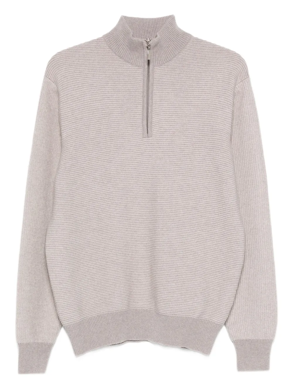 Doriani Cashmere suéter tejido de canalé con cierre | neutro | Image 1