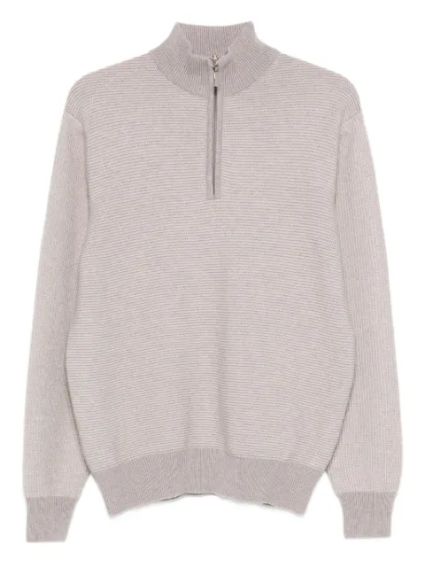 Doriani Cashmere suéter tejido de canalé con cierre