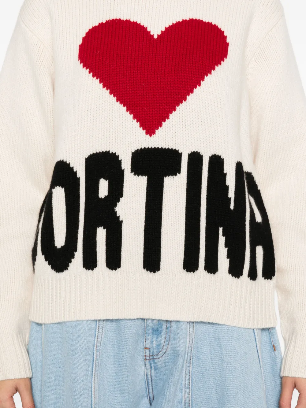 MC2 Saint Barth Kyla intarsia trui met hart Beige