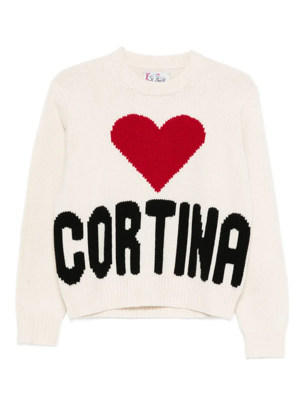MC2 Saint Barth Kyla heart intarsia sweater | Neutrals | Image 1