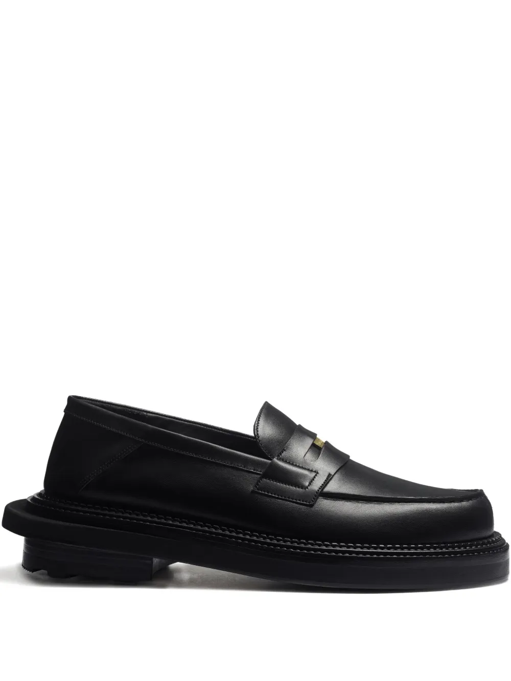 J.M. WESTON stitching leather loafers | Black | Image 1