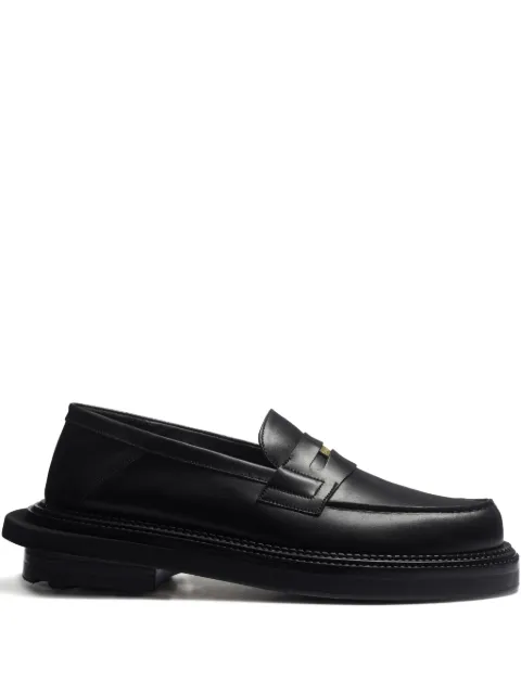 J.M. WESTON stitching leather loafers