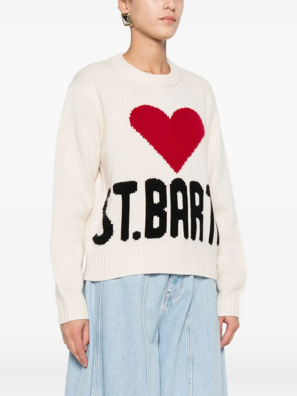 MC2 Saint Barth Kyla Heart gebreide trui Wit