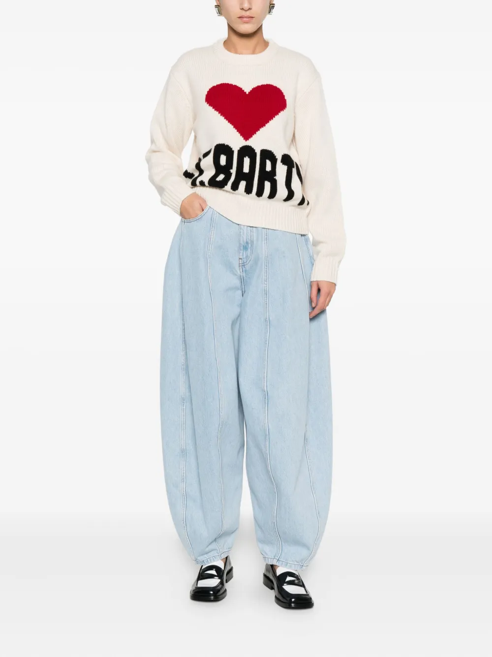 MC2 Saint Barth Kyla Heart gebreide trui Wit