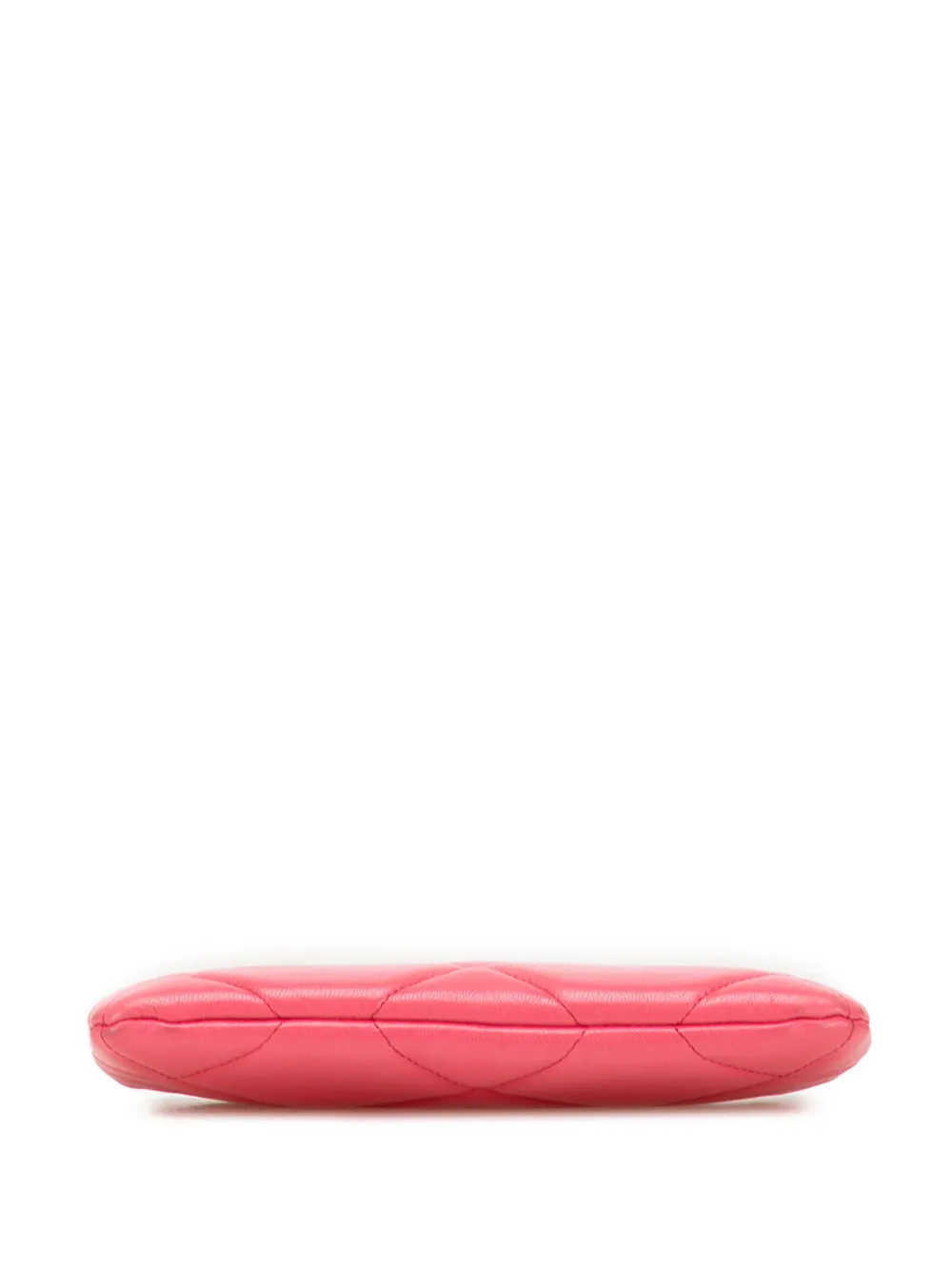 Pre-owned Chanel 2019 Small Lambskin 19 O Case Pouch Clutch Bag In Pink