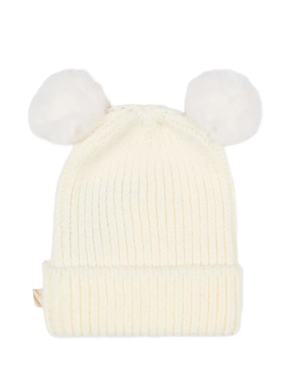 Billieblush pompom ribbed beanie hat - Beige