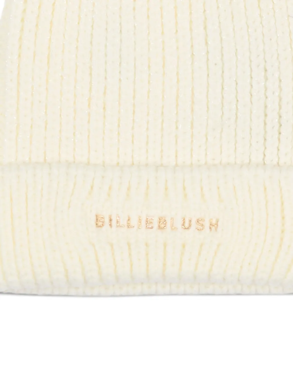 Billieblush Geribbelde muts met pompon Beige