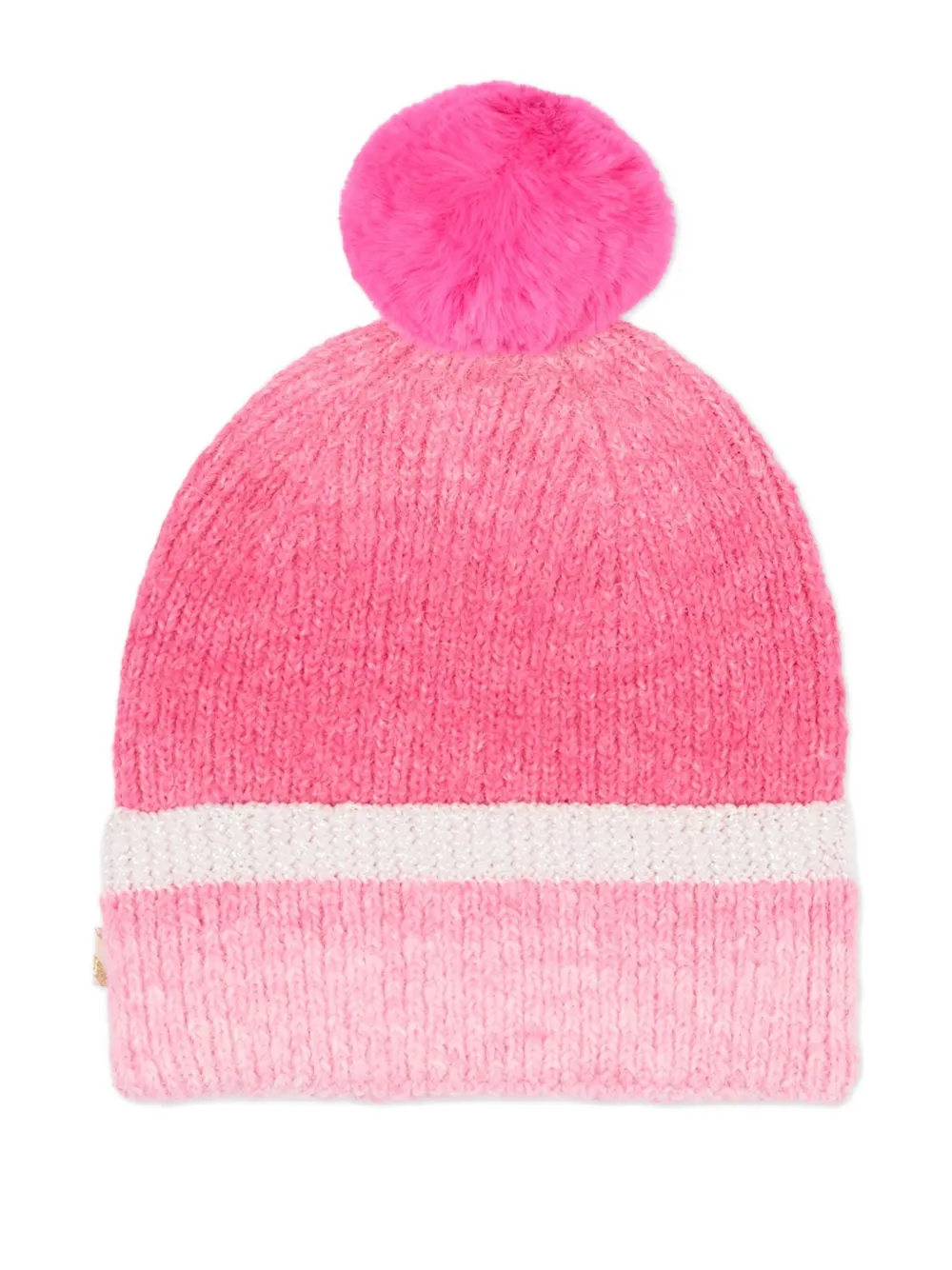 Billieblush pom-pom striped beanie hat - Roze