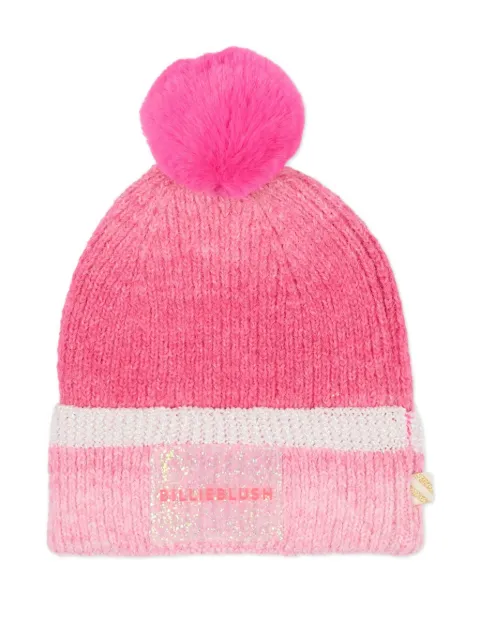 Billieblush gorro a rayas con pompón