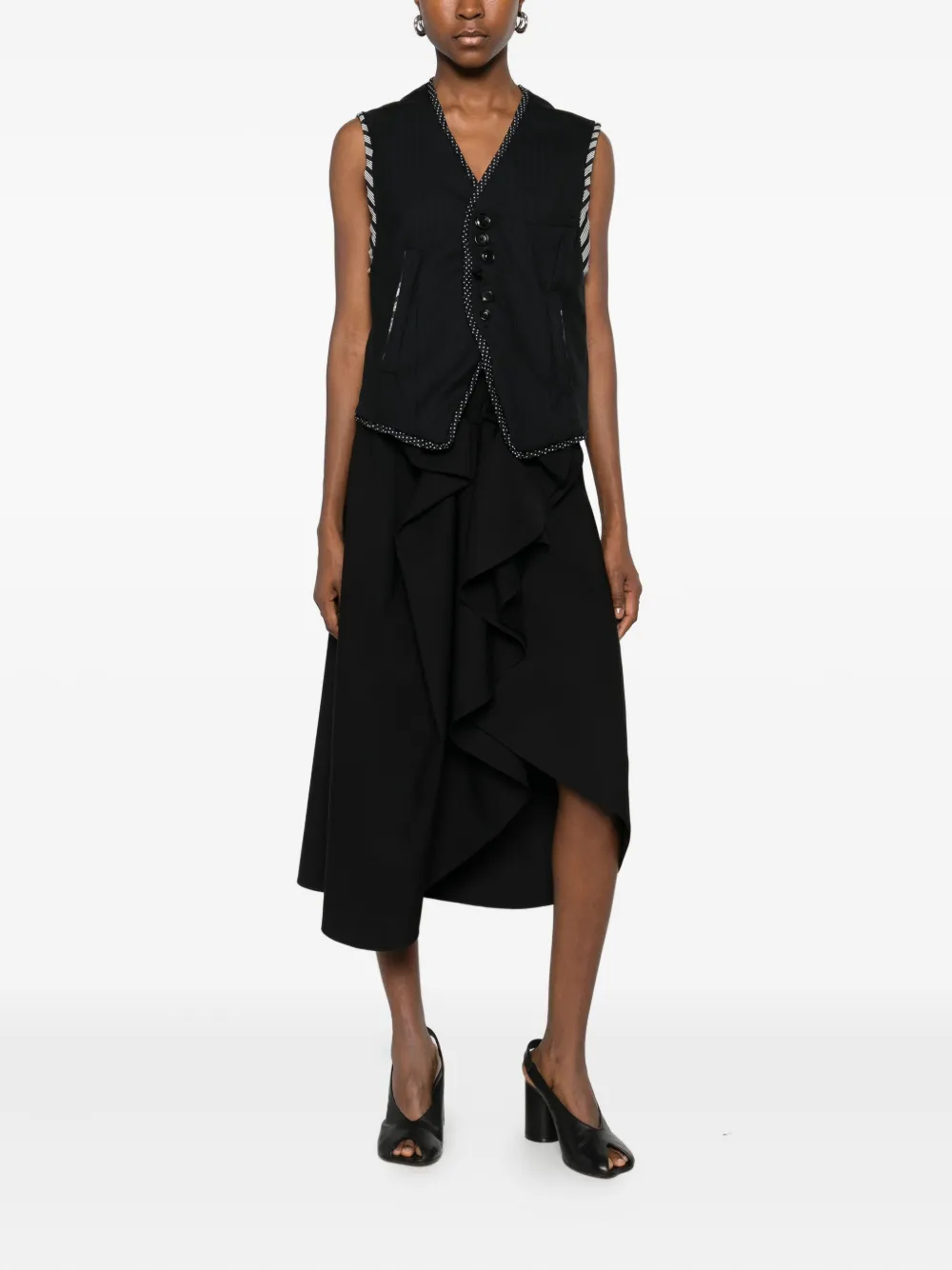 Undercover Gilet met vlakken Zwart