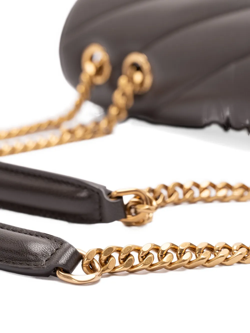 Saint Laurent Chevron Chain Shoulder Bag In Black