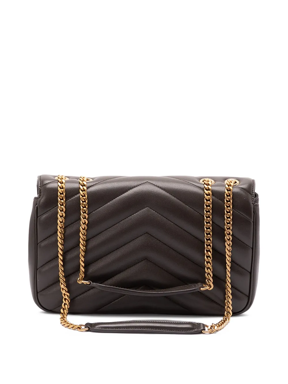Saint Laurent chevron chain shoulder bag - Zwart