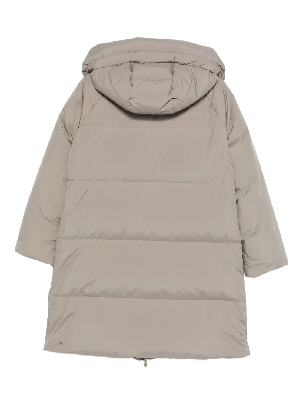 Moorer hooded zip-fastening coat - Beige